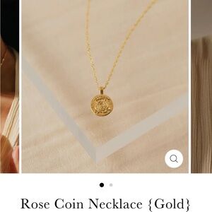 Leona Ruby Gold Rose Coin Necklace